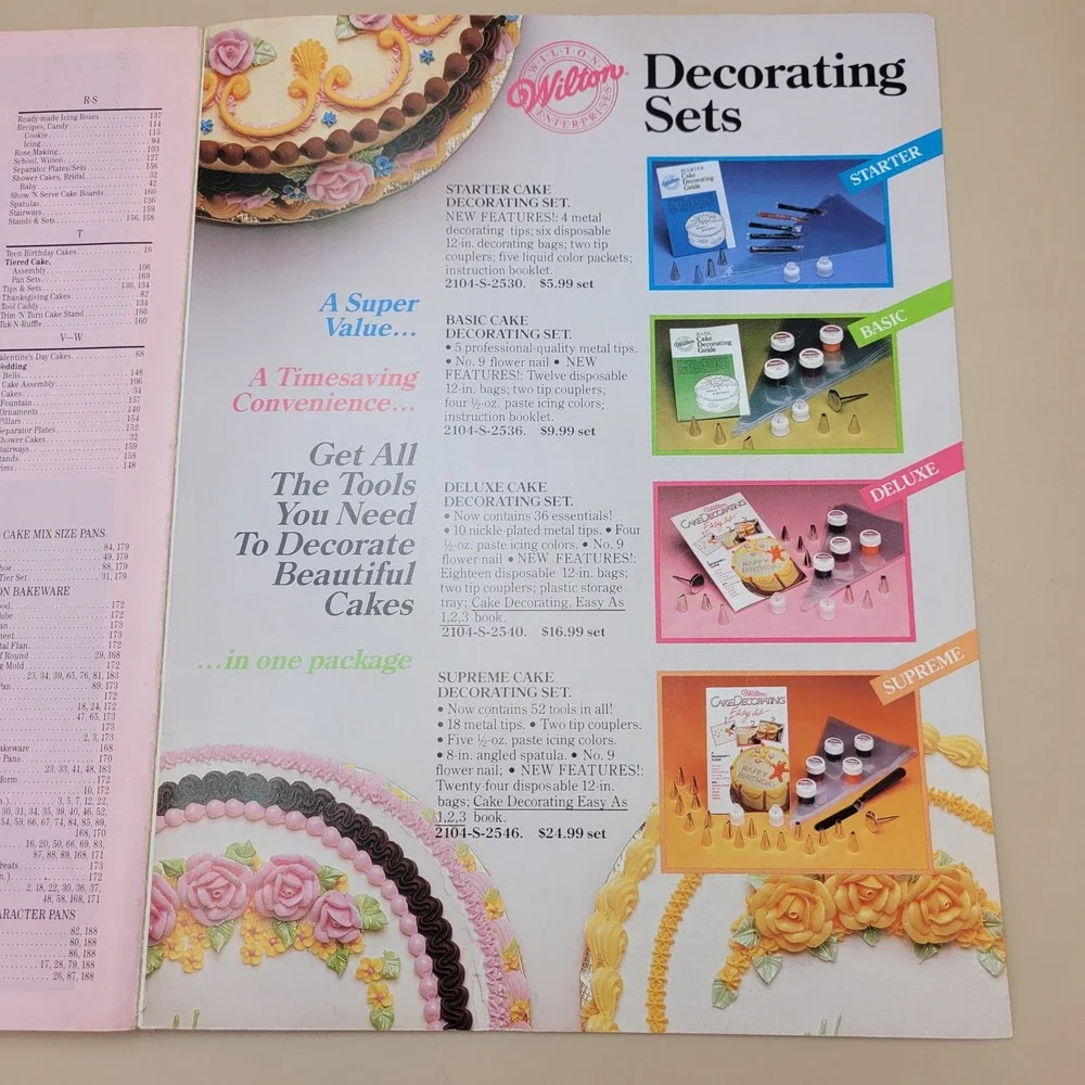 1988 Wilton Yearbook of Cake Decorating Vintage Baking Guide Let's Decorate Book